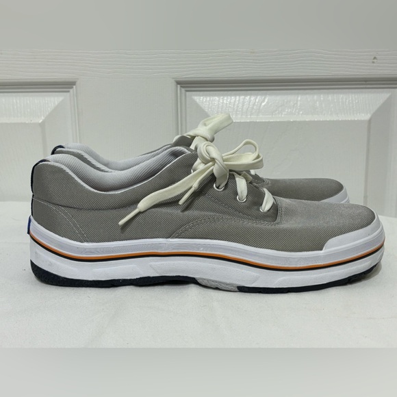 Keds Sport Gray Canvas Sneakers with White and Orange Accents - Picture 2 of 8